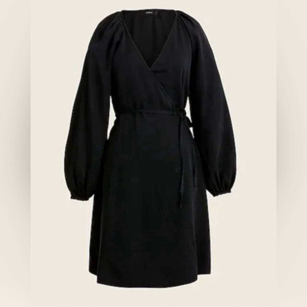 NEW! J. Crew Drapey wrap mini dress in black🖤